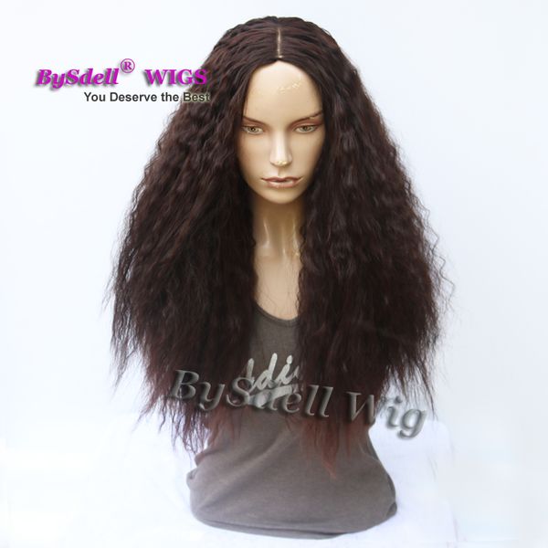 Afro Frizzy Kinky Curly Hair Cut Wig Simulation Human Hair Synthetic Dark Brown Color Hair African American Wigs For Women Online Wig Justin Bieber