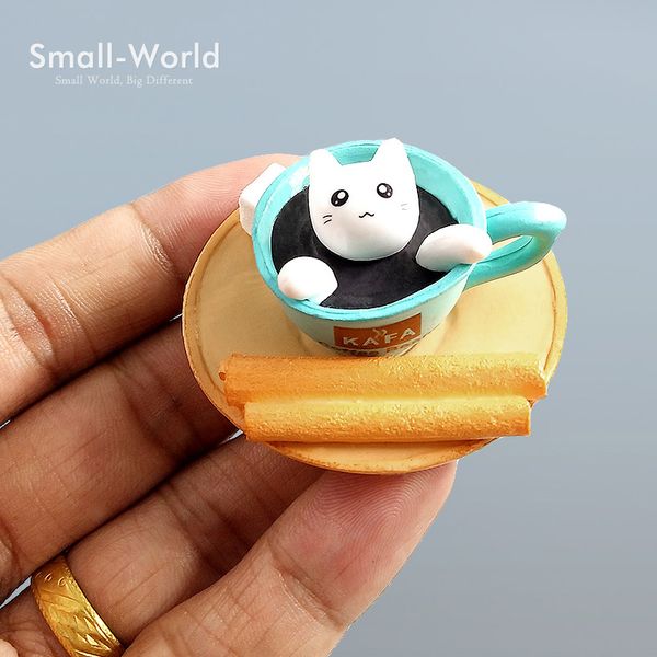 Acheter Kawaii Mini Cartoon Dessert Chat Animal Jouet Diy Résine Artisanat Miniature Figurine Jardin Ornement Décor à La Maison Bonsaï Fée Décoration