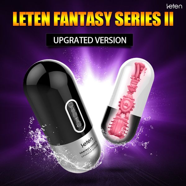 Masturbatore a mani libere maschio nero Leten Fantasy Series II (culo artificiale della vagina reale) con forte ventosa, giocattolo del sesso per adulti 17402