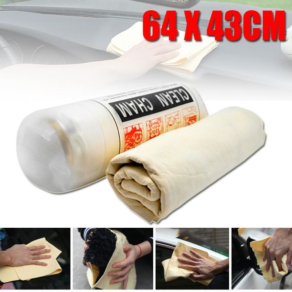 

оптовая продажа-новый 64 * 43 см натуральная замша кожа автомобиля ткань для чистки стирки замша полотенце нет царапин сушки очистки полотен