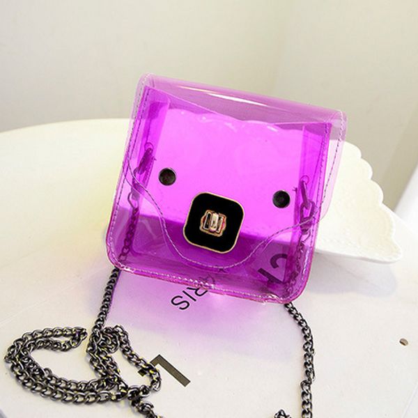 

wholesale-2016 new korean fashion candy color transparent jelly bag purses and handbags messenger shoulder bags cartoon pig mini bag p941