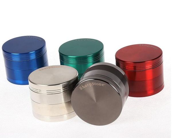 New SharpStone Grinders Alloy Herb Tobacco Grinder a base di erbe 4 pezzi Grinder Crusher Filtro per macchina per sigarette all'interno DHL gratuito