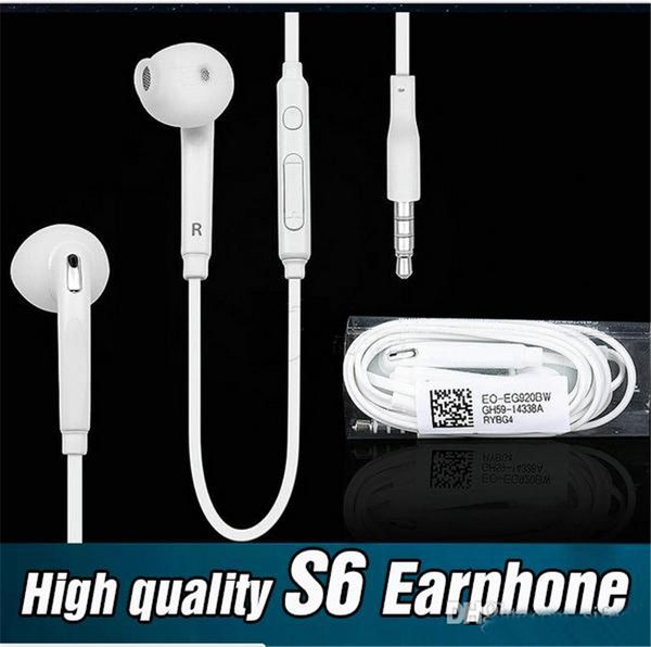 

S6 earphone for galaxy 6 7 edge headphone 3 5mm in ear head et earbud with mic volume control for am ung mobile phone
