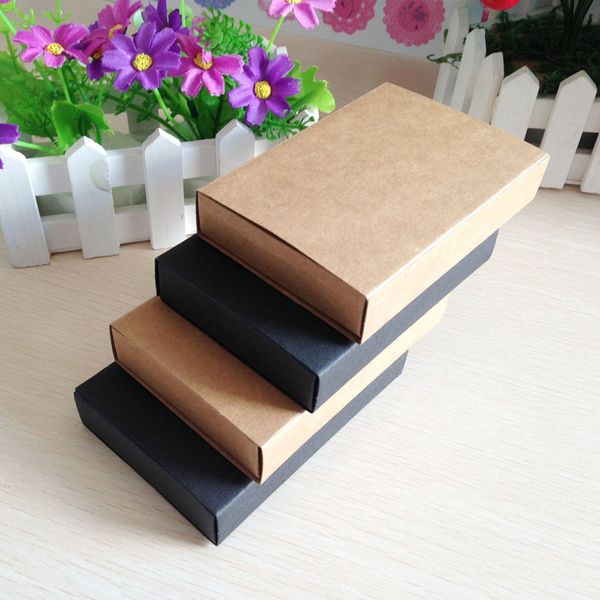 

wholesale- 2016 kraft /black drawer box handmade soap gift craft jewel macaron packaging paper boxes 50pcs/lot 6.8*10.4cm/11.5x8cm