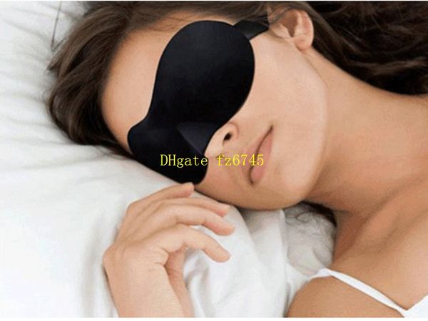 cor 10pcs / lot frete grátis Hot Vendas 3D sono Viagem Eye Máscaras máscara de dormir Esponja Capa Blindfold Sombra Eyeshade eyemask Preto