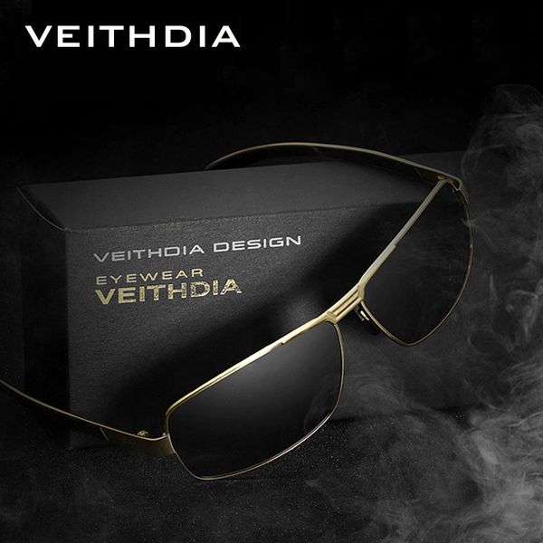 

новое прибытие veithdia поляризованные солнцезащитные очки мужчины марка дизайнер старинные мужские солнцезащитные очки gafas oculos de sol, White;black
