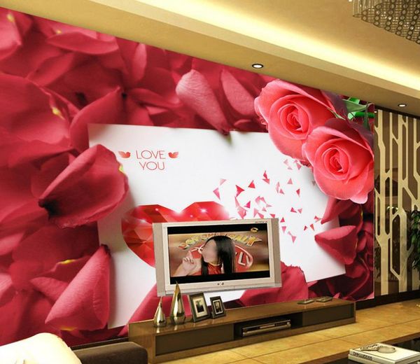 

romantic flower language tv wall mural 3d wallpaper 3d wall papers for tv backdrop