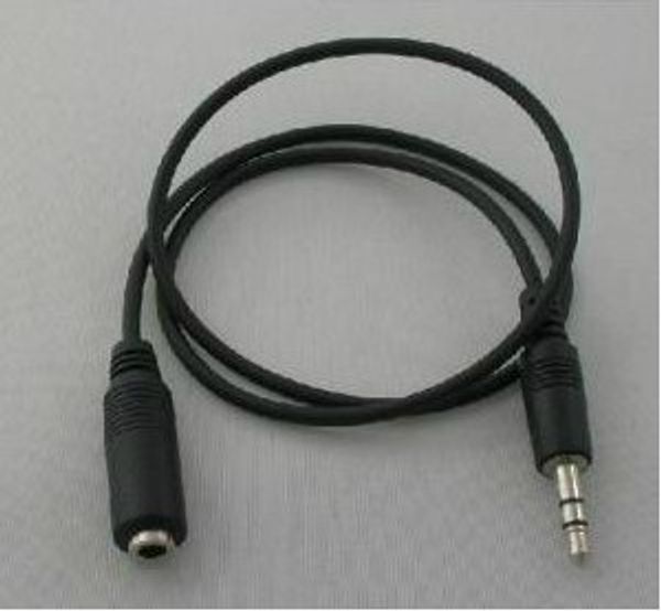 

wholesales 100pcs/lot black 1.1m stereo audio extension cable 3.5mm male to female ing