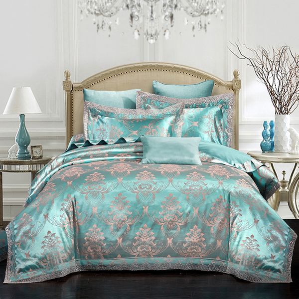 Luxury Modal Silk Bedding Sets Lace Bed Clothes Home Textiles