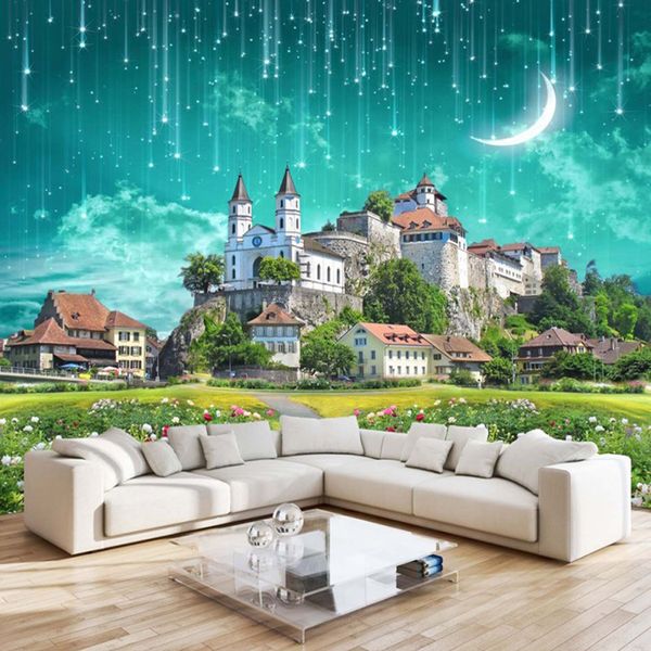 Compre Galáxia 3d Papel De Parede Fantasia Castelo Mural Papel De