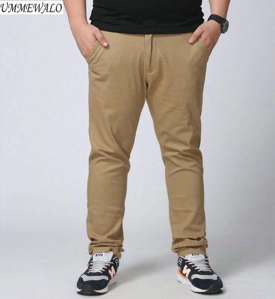 

wholesale- ummewalo big and tall casual pants men slim fit stretch straight pants male designer big size trousers plus size 27-42 44 46 48, Black
