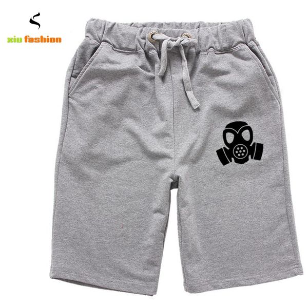 

wholesale- fashion mens board shorts cool 3d breaking bad gas masks print shorts casual hip hop cotton crossfit bermuda homme sweat shorts, White;black