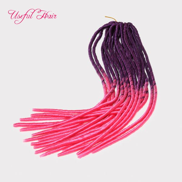 

purple pink ombre mix color faux locs soft braid in bundles dreadlocks synthetic braiding crochet braids hair marley hair extensions jumbo, Black