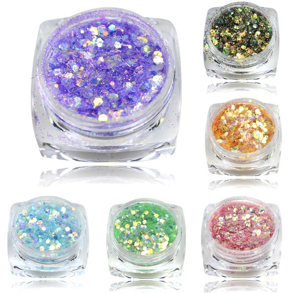 Wholesale- 1Bottle 3g Mixed Glitter Dust Nail  USA Nail Decoration Glitter Bling Sequin  For Glitter  Nail Tool T08-26