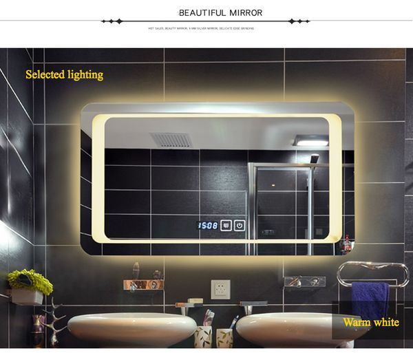 Luxury Decorative Defogging Bathroom Mirrors Lighting Wall Mounted Makeup Mirror With Touch On For Fixture Canada 2019 From