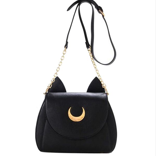 

wholesale-cute sailor moon women shoulder bag ladies cat ears leather chain handbag tote purse wallet crossbody messenger