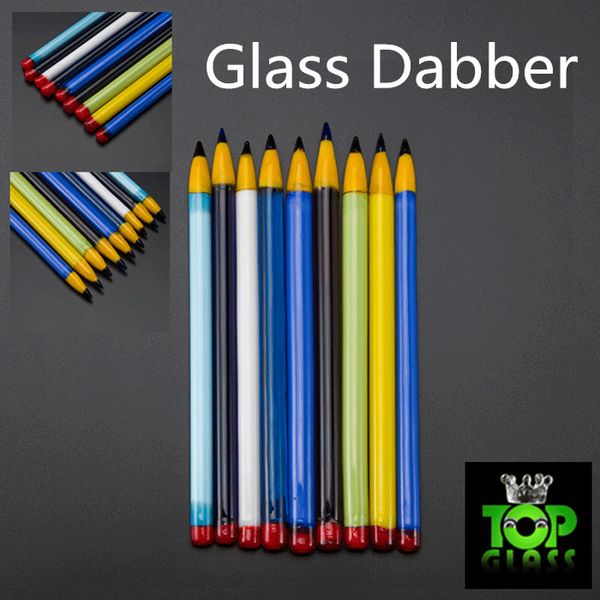 Карандаш стиль стекла Dabber инструмент для масла и воска стекла буровых установок Dab Stick резьба инструмент для пара e ногти, кварцевые enails