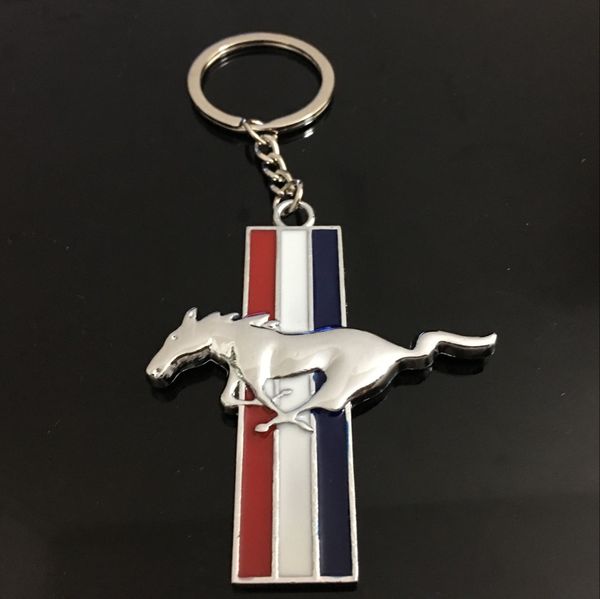 

2017 new Car Styling 3D for Ford Mustang Logo Metal Keychain personality Logo Pendant Gift car Mustang logo emblem key chain for Keyring