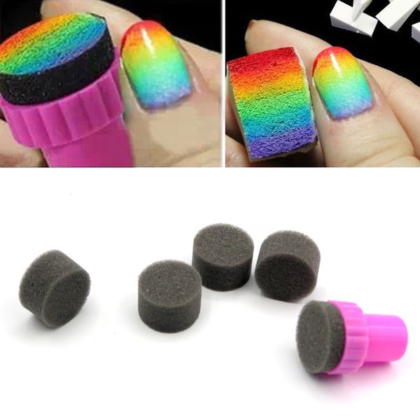 Wholesale- 5pcs / set Nail Art Sponge Woman Salone fai da te Nail Creative Gradient Color per trucco acrilico Strumento per manicure Accessorio per nail art