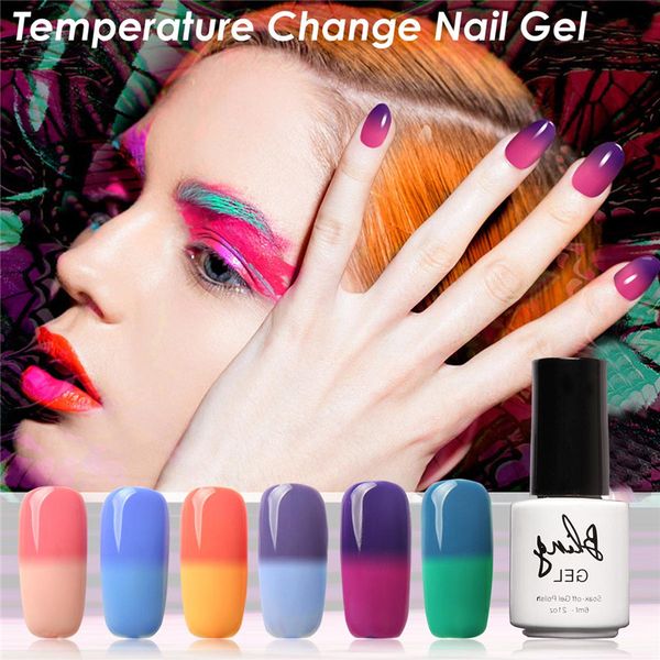 

wholesale- 7ml color changing temperature uv gel nail polish gel need uv lamp curing 30 colors gel nail art, Red;pink
