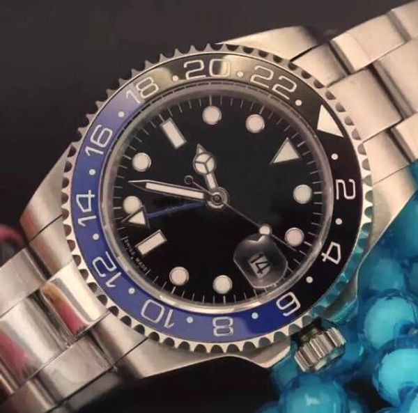 

Оптовая люкс Black And Blue Dezel Face Мужская нержавеющей стали часы Мужские наручные часы