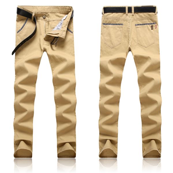 

wholesale- spring and autumn new fashion 2016 slim straight men casual pants man pocket trousers plus size 28-38 28-38, Black