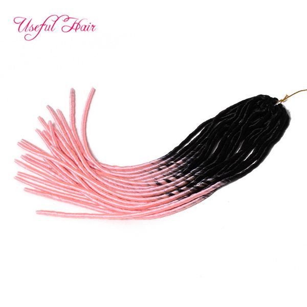 

1b light pink 20" dropshipping softex braid extension in bundles dreadlocks faux locs synthetic braiding crochet braids hair marley hai, Black