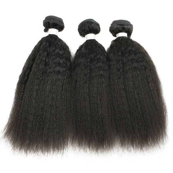 

высокое качество курчавый прямая 9а волос remy 3 связки яки прямой девственницы индийские человеческих волос 8-28 дюймов, Black