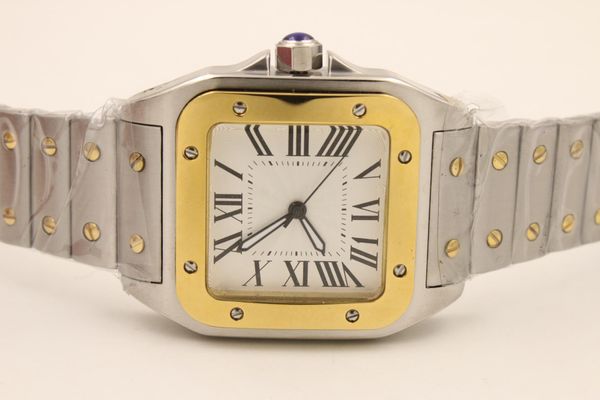 

new luxury quartz movement two tone 100 xl stainless steel sapphire fashion sapphire quality big dial sapphire men watch ing, Slivery;brown