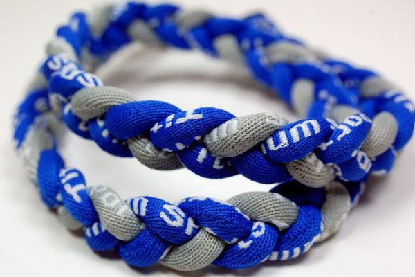 

promotion baseball sports titanium 3 rope braided blue blue grey sport ge necklace rt026, Golden;silver
