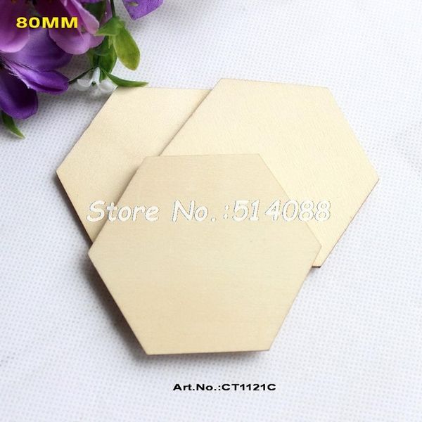 

wholesale-(25pcs/lot) 80mm blank wooden hexagon shape huge wedding save date scrapbook -ct1121c