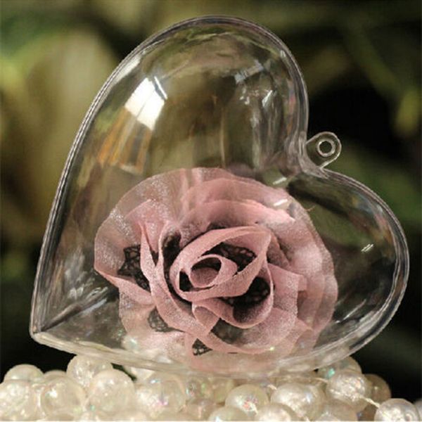 Acheter Décoration De Noël Boules En Plastique Transparent Boule Transparente Noël Ornement En Forme De Coeur Romantique Arbre Fenêtre Cadeau De
