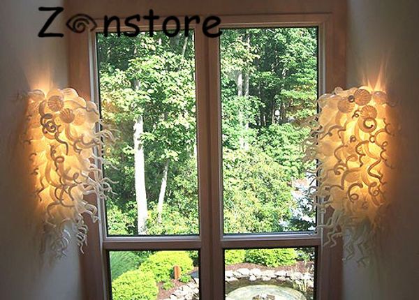 

fancy warm glass art window wall decor 100% hand blown murano glass wall sconce led light source wall lamps