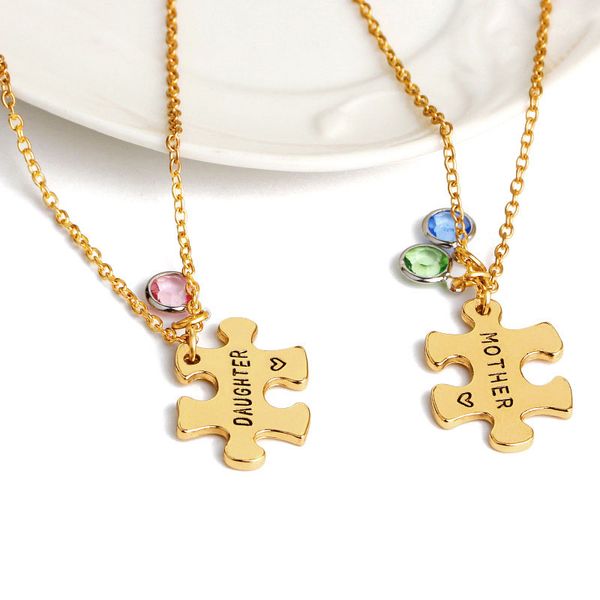 

Gold Tone Mother Daughter Forever Love Necklace Pierced Pendant Necklaces Engraved Letters Mother'S Day Gift For Mom, Silver
