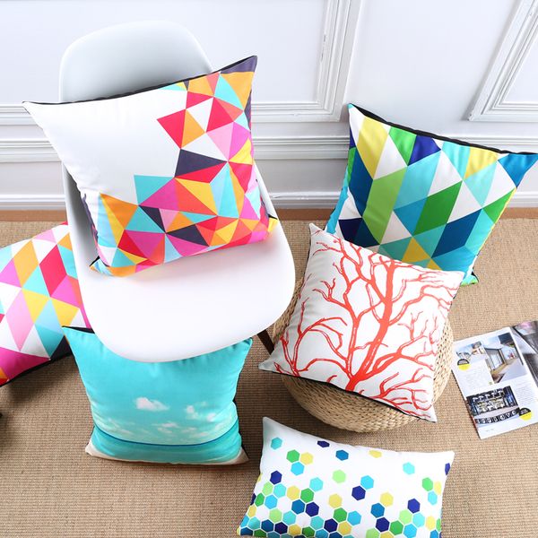 Ocean Coral Cushion Cover 11 Styles Nordic Geometric Soft Pillow