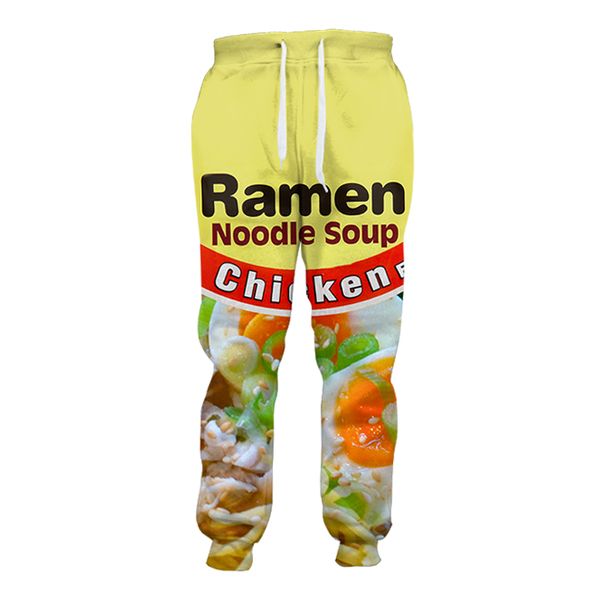 

оптовая продажа-повседневные брюки ramen joggers 3d печатные соленые японские лапши jogger тренировочные брюки мужчины / женщины полная длин, Black