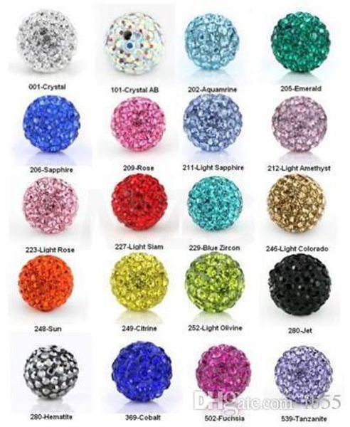 

10mm mixed micro pave cz disco ball crystal bead bracelet necklace beads.spacer beads lotrhinestone diy t2322 g94