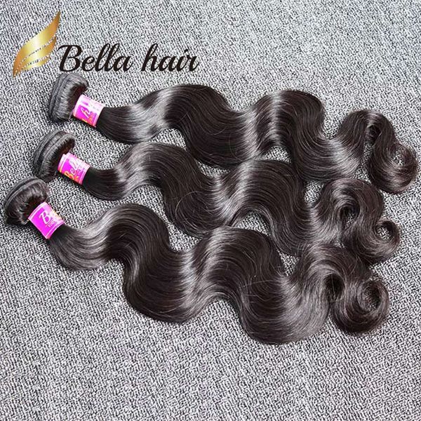 

Bella Hair® 8A 100% необработанные бразильские волосы утка 3 шт. / лот пучки человеческих волос естественный цвет бразильский объемная волна человеческих волос ткет