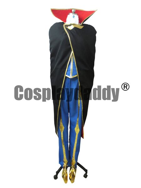 Code Geass Lelouch Cosplay Traje Casaco Preto + Blue Suit M006