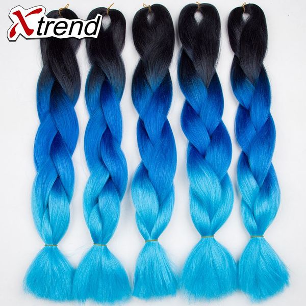 24inch 100g Pcs Ombre Braiding Hair Extension Ombre Dark Blue