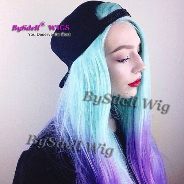 Acquista Light Blue Green Ombre Light Purple Two Tone Colore None