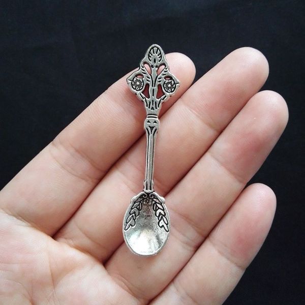 

wholesale- 20pcs 14*60mm antique silver spoon charm pendant jewlery making, Bronze;silver