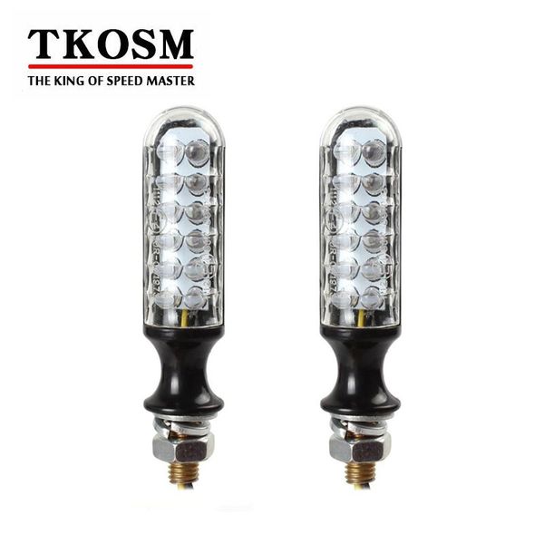 TKOSM Um Par de Motocicleta Turn Signal Light Flexível 12 LED Indicadores de Sinais de Volta Universal Blinkers Flashers para Honda