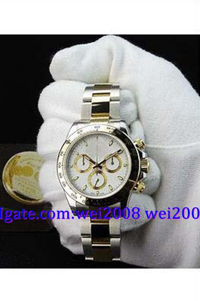 

luxury watch box new new 18kt gold & ss white index - 116503, Slivery;brown