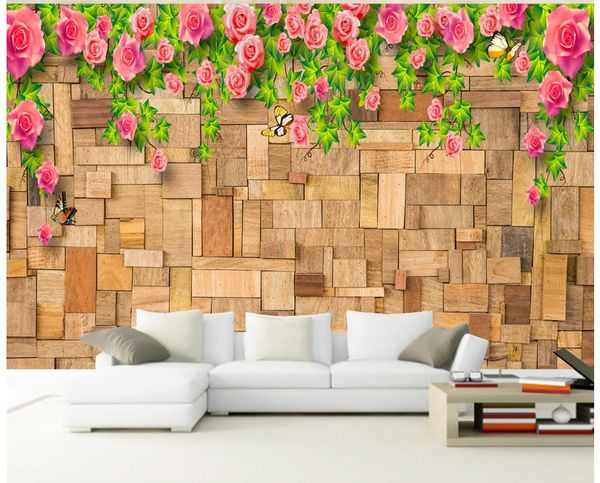 

красивые деревянные цветы на тв настенных росписей 3d обои 3d обоев для тв фона