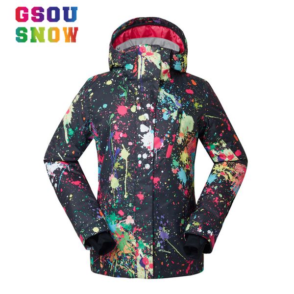 

wholesale- gsou snow women snowboard jacket warm breathable ski jackets waterproof windproof snow coats female mountain winter jacket