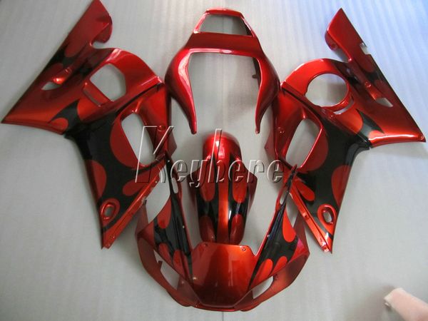 Carene in plastica ABS di alta qualità per Yamaha YZR R6 98 99 00 01 02 kit carenatura nero rosso vino YZF R6 1998-2002 HT41