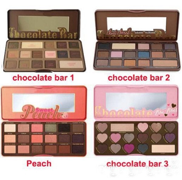 

hight quality sweet peach makeup eye shadow chocolate bar semi-sweet 16 colors professional eyeshadow palette+gift ing