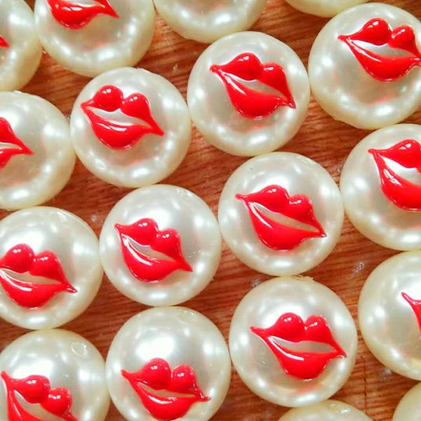 

abs plastic ball diy round grain pearl material secondary drip paint through hole pearl jewelry accessories, Black