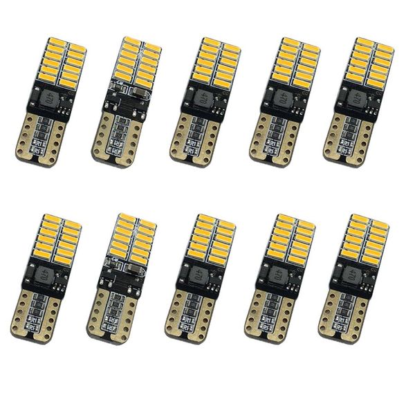 

100pcs/lot 12v 24v no polarity canbus t10 led bulbs with 4014smd 24 leds interior light w5w led lamp white blue no error